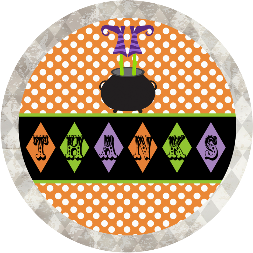 Witches Boot Thanks Circle Sticker - ModLoungePaperCompany
